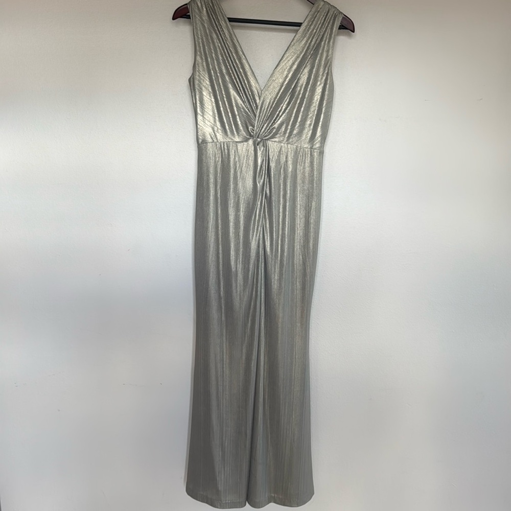 Calvin Klein Metallic Gown. Petite fit